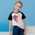 thumbnail image 7 of Girls Raglan Graphic Tees Size 3-14 Baseball Summer Cute Short Sleeve T-Shirts Loose Fit Round Neck Casual Tops Black， 3 Years, 7 of 7