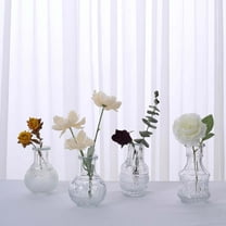 Efavormart Set Of 4 | Clear Glass Antique Decorative Wedding Table Centerpieces, Vintage Mini Bud Flower Vases