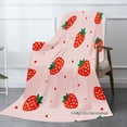 thumbnail image 2 of Joocar Strawberry Pattern Flannel Throw Blanket For Winter Gift Home Sofa Bed Decoration 40x50 inch, 2 of 5