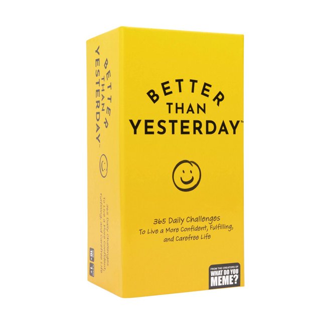 Better Than Yesterday by What Do You Meme?® – Self-Help and Mindset Challenge Card Game with 365 Daily Personal Growth Prompts