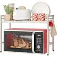 Expandable Microwave Stand,2 Tier Metal Kitchen Countertop Organizer ...