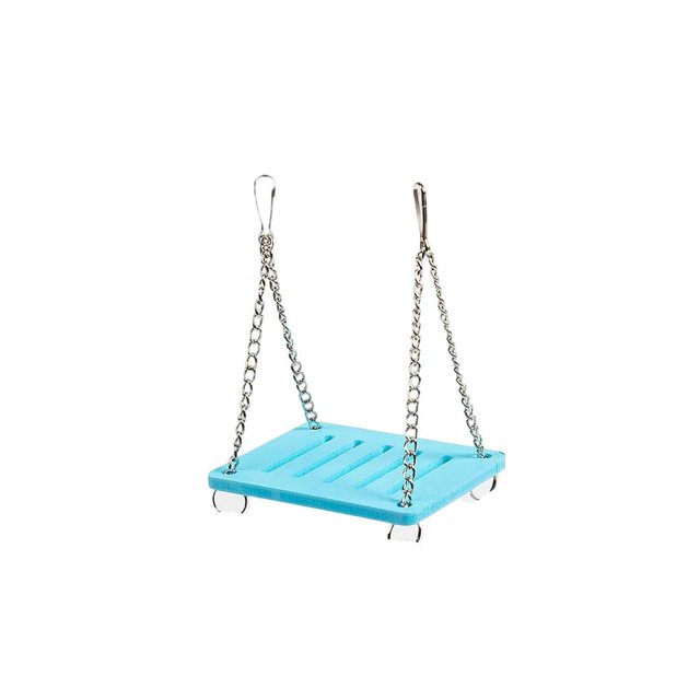 Methold Lindo loro hámster pequeño columpio colgante cama sacudida suspensión hamaca entretenimiento ejercicio juguete mascota suministros Color de Juguetes de animales pequeños Azul Methold PT004418-02B