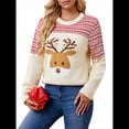 thumbnail image 2 of Suéteres Navideños Feos para Mujer, Lindos, Peludos y Divertidos, Suéter de Punto para Fiestas de Invierno y Fiestas Navideñas. Beige XXL, 2 of 10