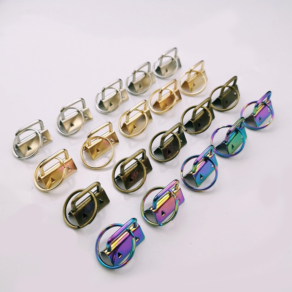 Geemin 42Pcs for Key Fob Hardware with Split Rings Lanyard Wristlet Tail Clip Clasp Kit