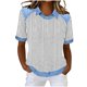 thumbnail image 1 of Tops de Manga Corta para las Mujeres Camiseta Suelta de Primavera Y Verano con Solapa Casual, 1 of 5