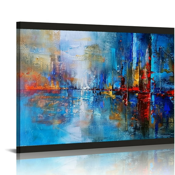 YILUYINQING Impressionist Painting Abstract Lyrical Abstraction Canvas Prints Wall Art Decor For Bedroom & Kitchen, Modern Ready To Hang Home Art Decor 16x12in