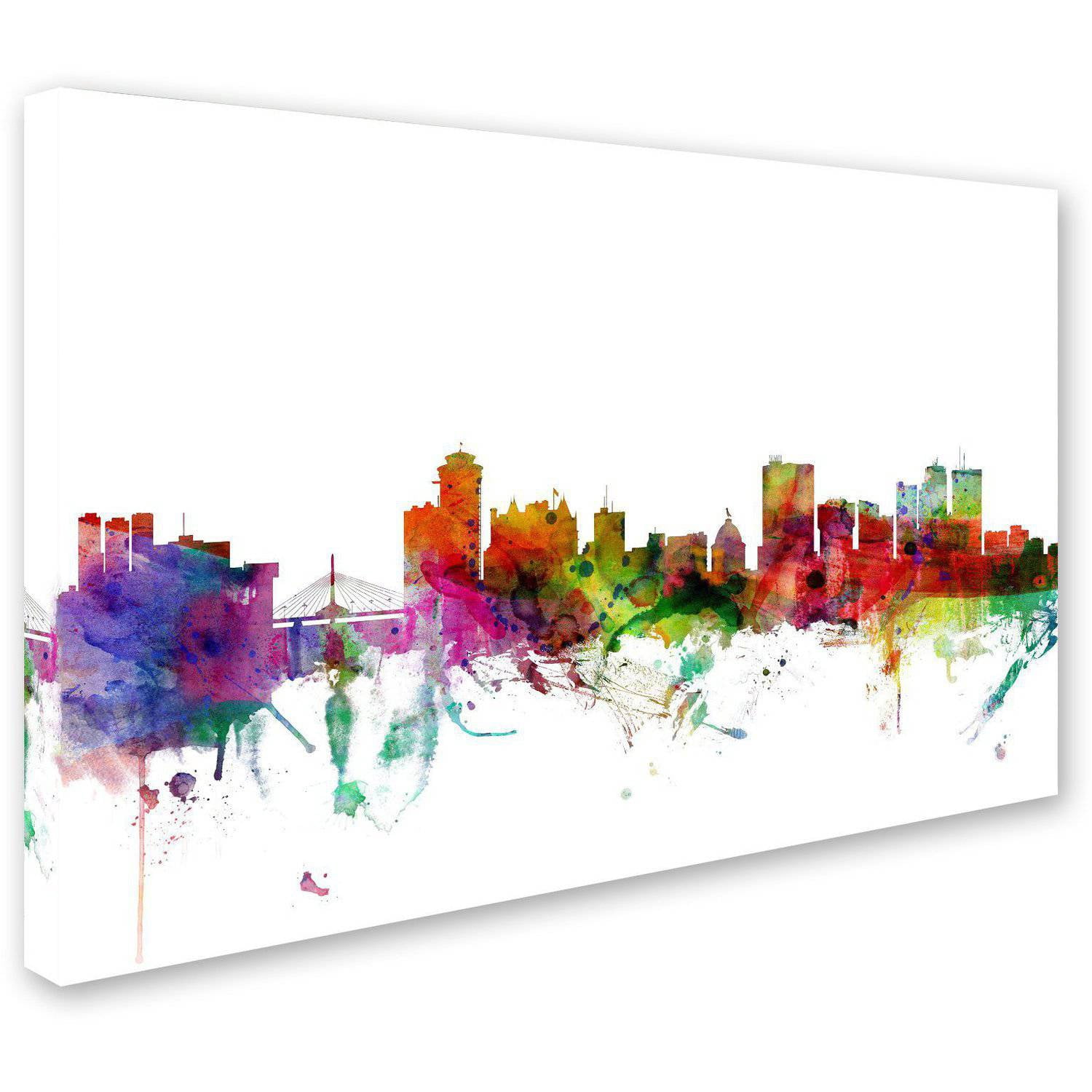 Trademark Fine Art "Winnipeg Canada Skyline" Canvas Art by Michael Tompsett