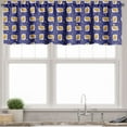 thumbnail image 3 of Ambesonne Cats Valance & Curtain, Sleeping Kittens Nighttime, 55"x36", Earth Yellow Royal Blue, 3 of 6