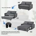 thumbnail image 5 of Aukfa 57.48" Sleeper Sofa Bed, Modern Convertible Loveseat Sofa Couch with USB Ports, Dark Gray, 5 of 8