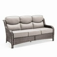 thumbnail image 2 of PARKWELL 73" Outdoor Patio High Back Sofa,All-Weather Rattan Oversized 3-Seater Couch with Luxury 6-Inch Thick Cushions,Ideal for Porch Deck Backyard,Brown/Beige, 2 of 7