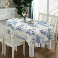 thumbnail image 3 of Oval Tablecloth 52 x 70 Inch, Blue French Country Tablecloth for Oval Table, Fabric Wrinkle Free Washable Waterproof Vintage Farmhouse Tablecloth Oval Table Cloth for Dining Room Table, 3 of 6