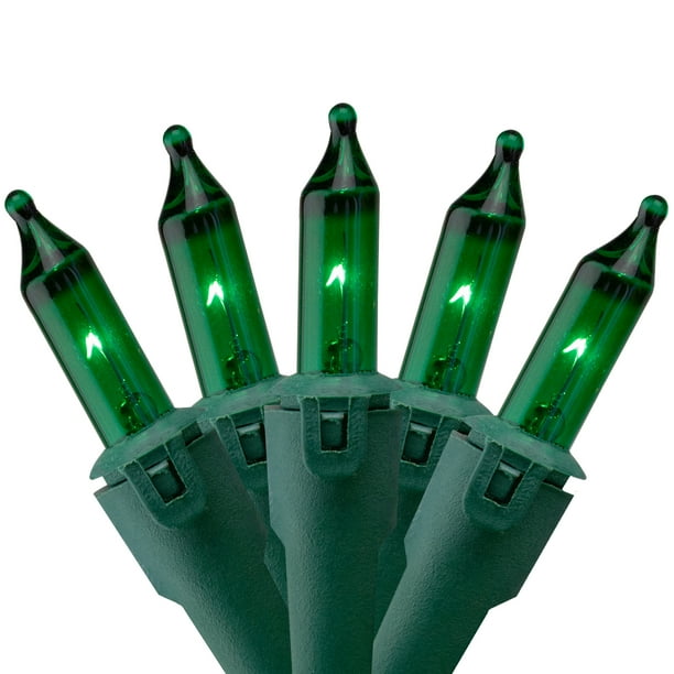 Northlight 50ct Mini String Lights Green 22.3' Green Wire Walmart