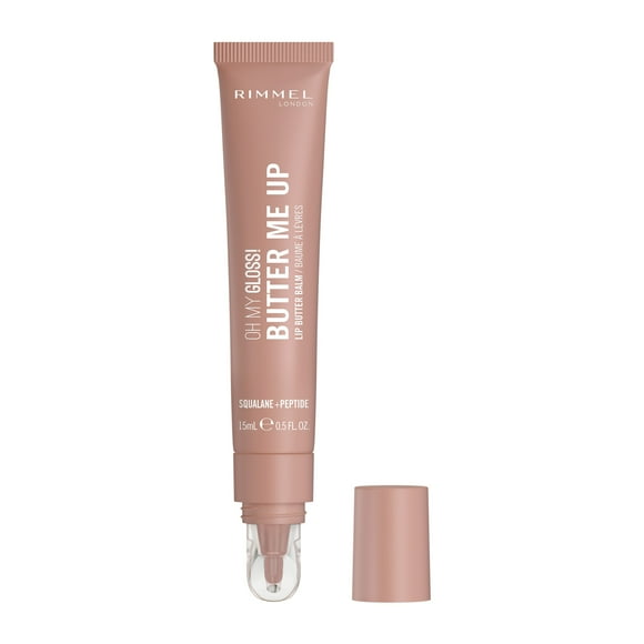 Rimmel London Oh My Gloss Butter Me Up Lip Butter Balm, Hydrating, Tinted Lip Balm, Lip Care, Hydration, Nourishing, Squalene