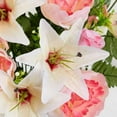 thumbnail image 2 of Silk Pink and Cream Peony and Lily Half Bush - for Memorials and Celebrations - Factory Direct Craft, 2 of 5