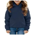 thumbnail image 2 of XDZJLR Toddler Child Kids Hoodies Long Sleeve Solid Color Jackets Sweatshirt for Boys Girls Coat Pullover Top Navy 11-12 Years, 2 of 4