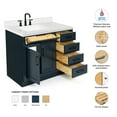 thumbnail image 2 of Ariel Hepburn 43 In. Left Offset Rectangle Sink Vanity With White Quartz Countertop In Midnight Blue, 2 of 9