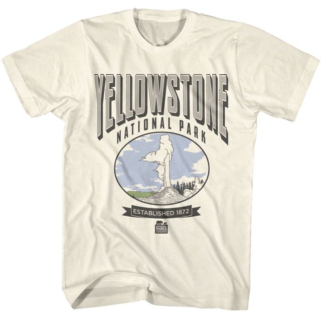 T-Shirt pour Adulte National Parks Est 1872 Natural 2TG