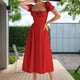 thumbnail image 3 of Vestidos Largos Vestidos de mujer Manga abullonada Vestido elegante Primavera Verano Ropa (Rojo M) Ygjytge para Mujer Rojo T XL, 3 of 5