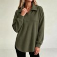 thumbnail image 7 of cocolona Tunic Sweatshirts for Women Long Sleeve Lapel Half Zip Pullover Tops Casual Loose Curved Hem Workout Sweatshirts, 7 of 7