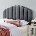 thumbnail image 2 of Headboard, Twin Size, Velvet, Dark Grey Gray, Modern Contemporary Urban Design, Bedroom Master Guest Suite, 2 of 9