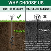 Fabulas Ground Anchors Screw in, 18 inch Heavy Duty Swing Set Ground Anchor Kit 6 Pack, Spiral Earth Anchors Trampoline Stakes for Dog Sheds Tent Carports Camping