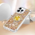 thumbnail image 5 of Funda para iPhone 16 Pro Max con Brillo Líquido Flotante, Purpurina, Parachoques y Anillo Giratorio Soporte, 5 of 5