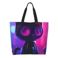 thumbnail image 1 of Balery Neon Toy Cat Reflections Bolsa Tote Estilo Estético con Cremalleras, Bolsa de Hombro, Bolsa de Compras Grande y Plegable, 1 of 8
