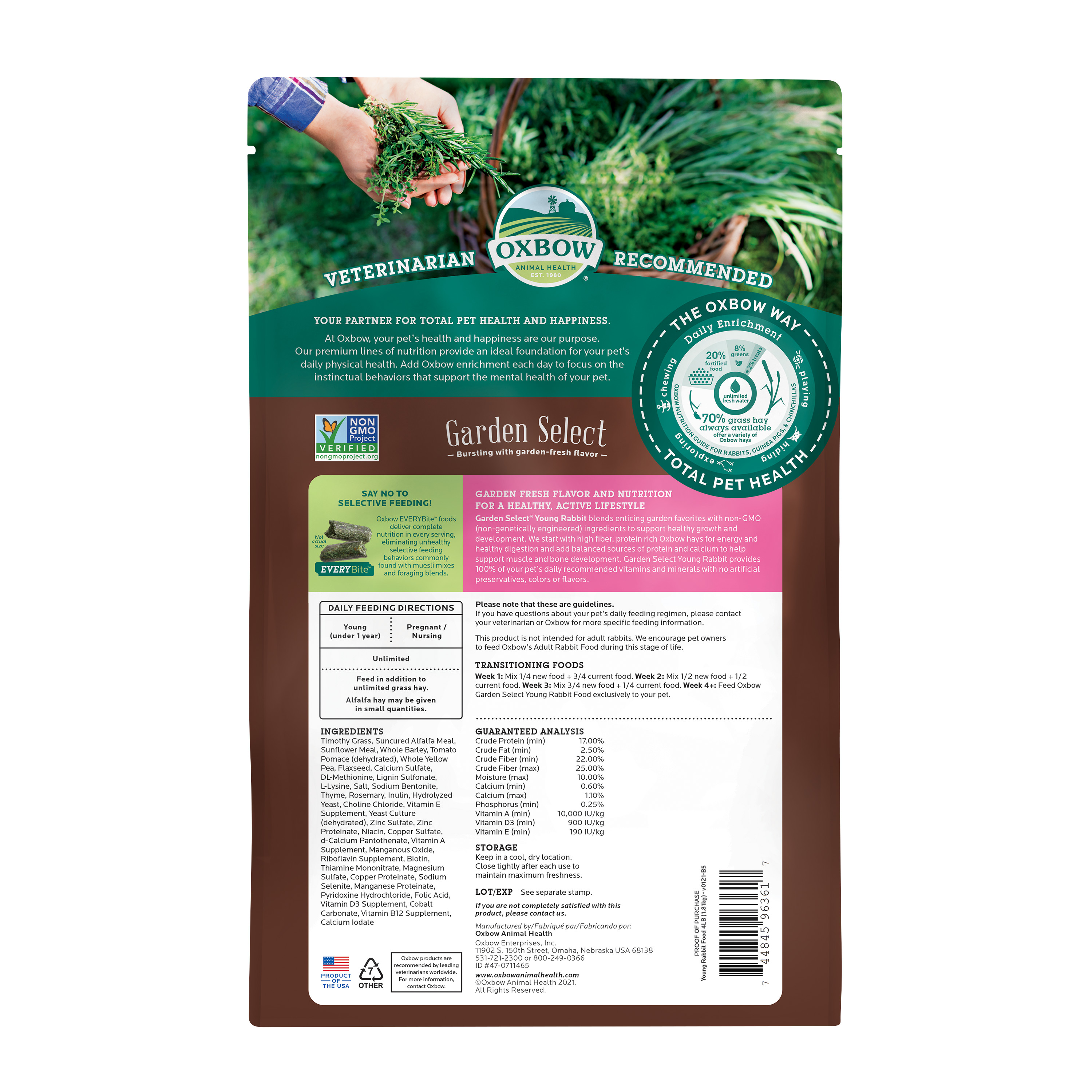 Oxbow Garden Select Young Rabbit Food, 4 lb Bag photo 2
