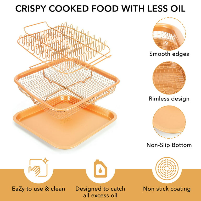  Copper Crisper Tray Non-Stick, AIr Fryer Basket for