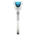 thumbnail image 3 of 1.71 ct Round Cut Simulated Turquoise Solitaire with Simulated Diamond Accents 14K White Gold Womens Engagement Ring, 3 of 5