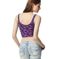 thumbnail image 2 of Aeropostale Womens Pineapple Crop Tank Top, Blue, Juniors, Medium, 2 of 3