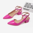 thumbnail image 2 of Pennysue Women's Low Heel Sandals Pointed Toe Ankle Strap PU Leather Dress Shoes Block Heel Summer Casual sandals, 2 of 5