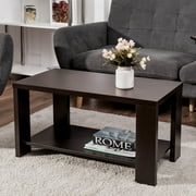 Coffee Table Rectangular Cocktail Table Living Room Furniture w/ Storage Shelf