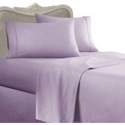 6pc 300 Thread Count Egyptian Cotton Sheet Set with 4 Pillow Cases, Queen, Lavender Solid