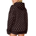 thumbnail image 4 of Women's Hooded Sweatshirt with Polka Dot Pattern Print Trendy and Versatile Top for Women Casual Comfort Pullover,Coffee,L, 4 of 5