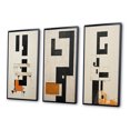 thumbnail image 3 of Designart "Abstract Monochrome Minimalism New Order V" Modern Geometric Framed Wall Art Set Of 3 - Black Abstract Frame Gallery Wall Set For Home Decor, 3 of 6