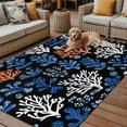 thumbnail image 2 of Fsddascl Blue White Red Coral Outdoor Rug for Patio/Deck/Porch, Non-Slip Large Area Rug 4 x 6 Ft, Summer Coastal Ocean Indoor Outdoor Rugs Washable Area Rugs, Reversible Camping Rug Carpet Runner, 2 of 5