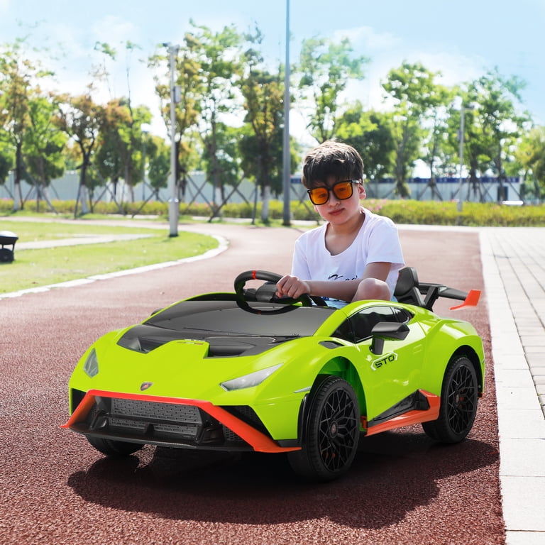 Jaxpety 12V Licensed Lamborghini STO Kids Ride-On Drift Car with