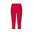 thumbnail image 6 of Yoga Capri Pants for Women, 2PCWomen's Summer High Waisted Solid Color Capris Matching Slim Fitting Yoga Gym Pants(Red,L), 6 of 6