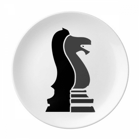 

Checkerboard Knight Black Word Chess Plate Decorative Porcelain Salver Tableware Dinner Dish