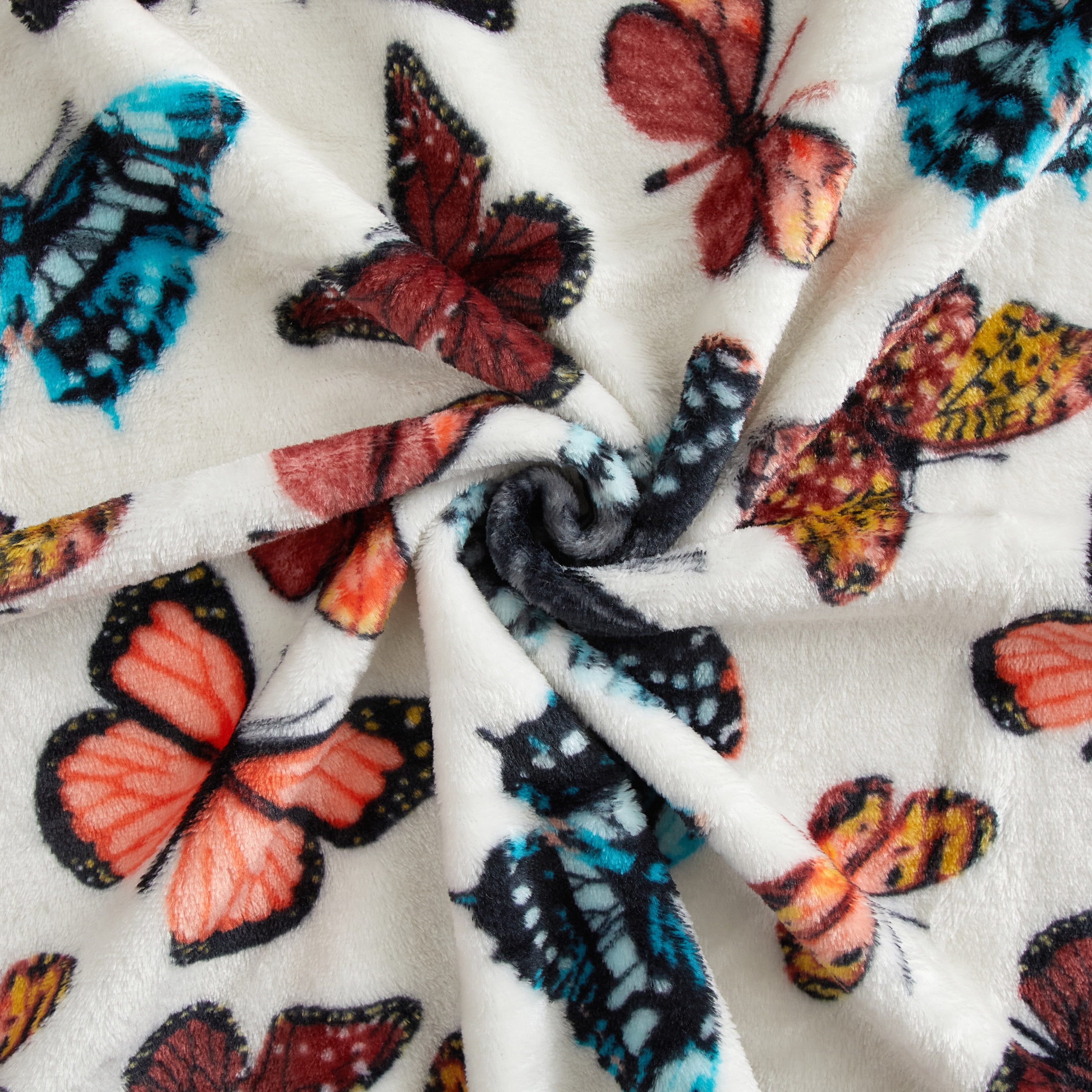 Mainstays Plush Throw with 25% Recycled Polyester, 50" x 60", Butterfly