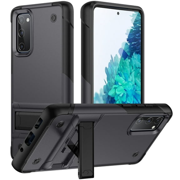 Samsung Galaxy S20 FE Phone Case, Military Grade Drop Protection Shockproof Anti-Scratch Kickstand Heavy Duty Rugged Hybrid Case Cover  Samsung S20 FE 5G/4G/2020/2022 6.5", Gray
