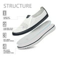 thumbnail image 2 of Women Loafer Casual Comfortable Memory Insole Work Nurse Flat Shoes White/Navy 9, 2 of 9