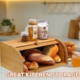 thumbnail image 4 of BN-LINK Bread Box, Bamboo Wood Bread Storage Box for Kitchen Countertop, Assembly Required Bread Bin, 4 of 7