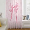 thumbnail image 6 of Pink Bow Sheer Curtains 72 Inches Long, Cute Watercolor Girls Cartoon Luxury Light Filering Curtains, Breathable Simi Curtain Privacy Drapes for Living Room Bedroom Lightweight Window Treatment, 6 of 9