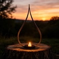 thumbnail image 5 of Iron Flame Candle Holder Vintage Metal Art, Weathered Iron Votive Stand, Candle Cup with Flame Motif, For Tabletop Living Room Garden Patio, Durable Rustic Finish, 5 of 8