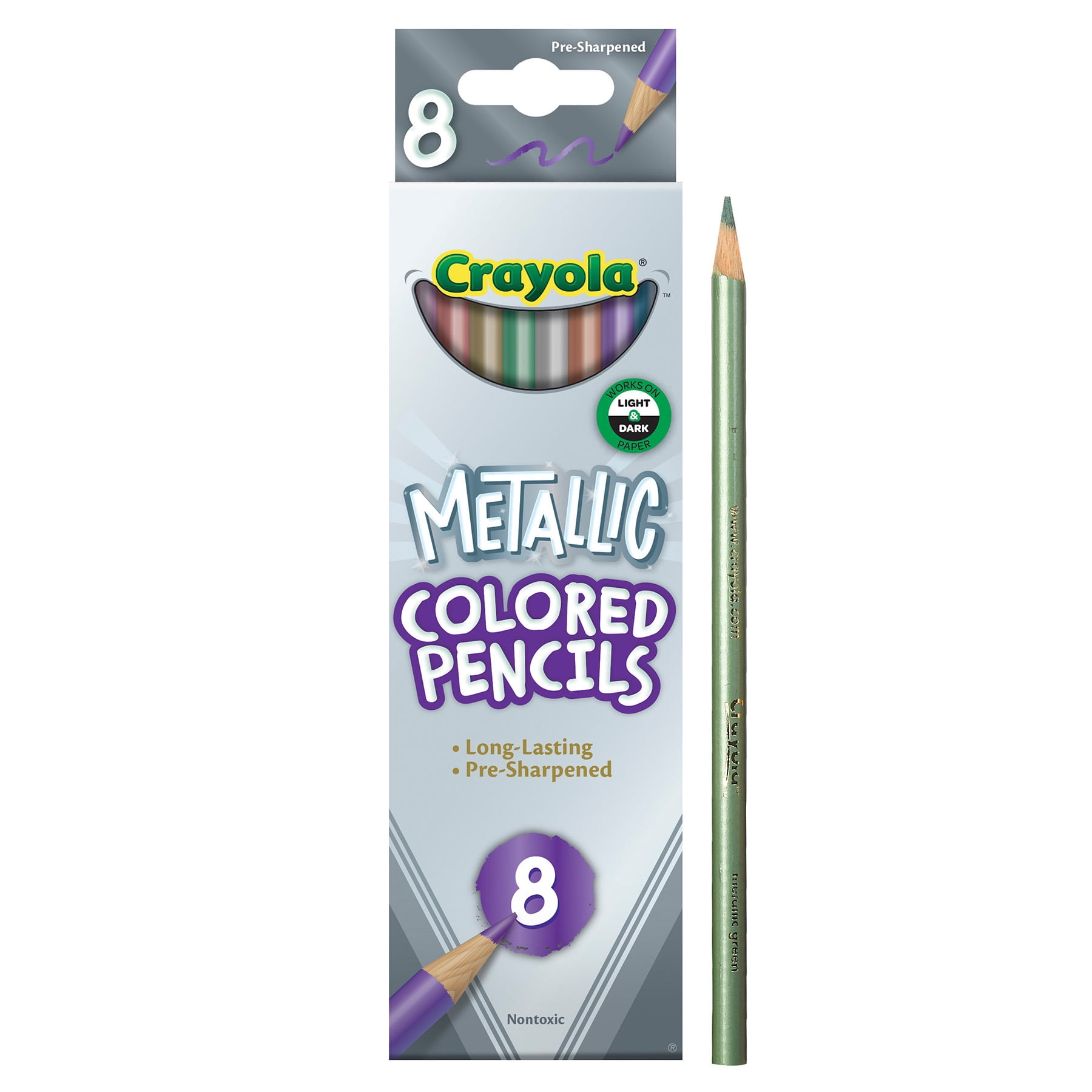 Crayola Colored Pencils, Metallic, 8 Per Pack, 6 Packs