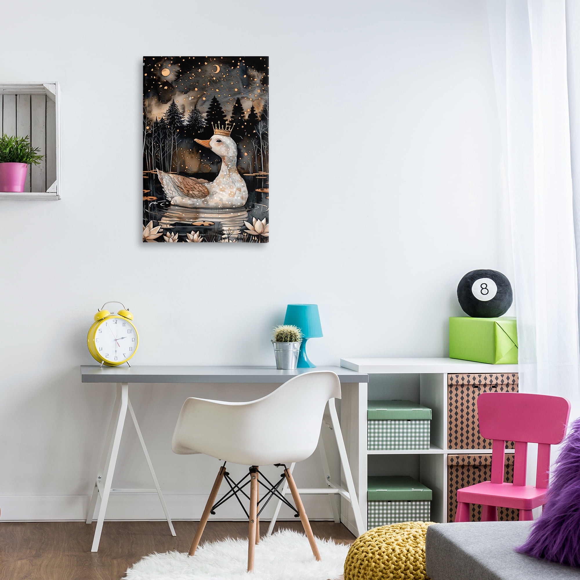 Stupell Industries Regal Duck at Night Animals & Insects Painting Gallery Wrapped Canvas Art Print Wall Art, 20 x 30