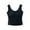 Black, variant on Posijego Plus Size Tank Tops for Women Self Bra Padded Scoop Neck Basic Undershirts Sleeveless Shirts