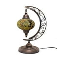 thumbnail image 2 of Asylove Turkish Moon Lamp - Mosaic Moroccan Table & Floor Light, Authentic Meditation Lamp - Total Dim. 7.5 x 11 x 18 inches (Wildflower), 2 of 7